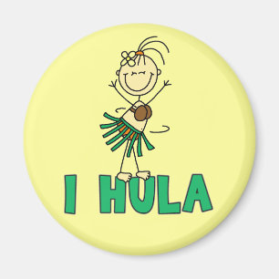 Strichmännchen I Hula T - Shirt und Geschenke Magnet