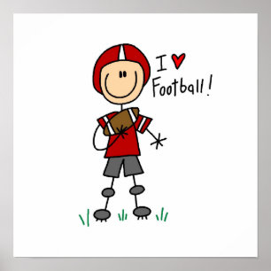 Strichmännchen I Liebe Fußball T - Shirt und Gesch Poster