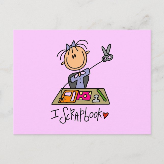 Strichmännchen I Scrapbook Tshirts und Geschenke Postkarte (Vorderseite)