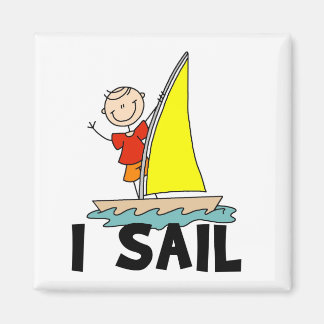 Strichmännchen I T - Shirt und Geschenke segeln Magnet
