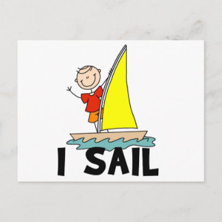 Strichmännchen I T - Shirt und Geschenke segeln Postkarte