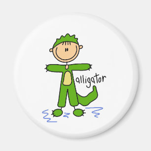Strichmännchen im Alligator-Anzug-Magnet Magnet