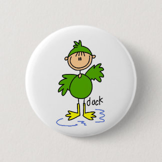 Strichmännchen im Enten-Anzugs-Knopf Button