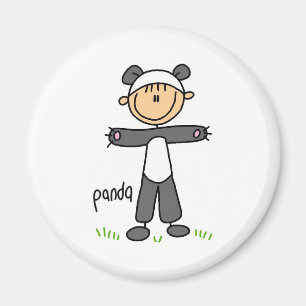 Strichmännchen im Panda-Anzugs-Magneten Magnet