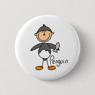 Strichmännchen im Penguin-Anzugs-Knopf Button
