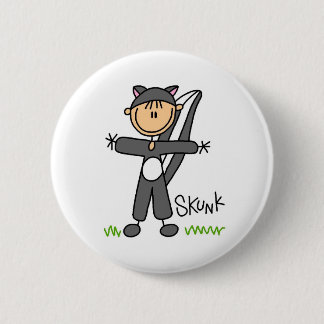 Strichmännchen im Stinktier-Anzugs-Knopf Button
