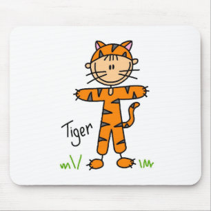 Strichmännchen im Tiger-Anzug Mousepad