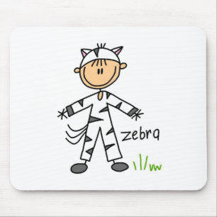 Strichmännchen im Zebra-Anzug Mousepad
