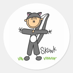 Strichmännchen in Skunk Anzug Aufkleber