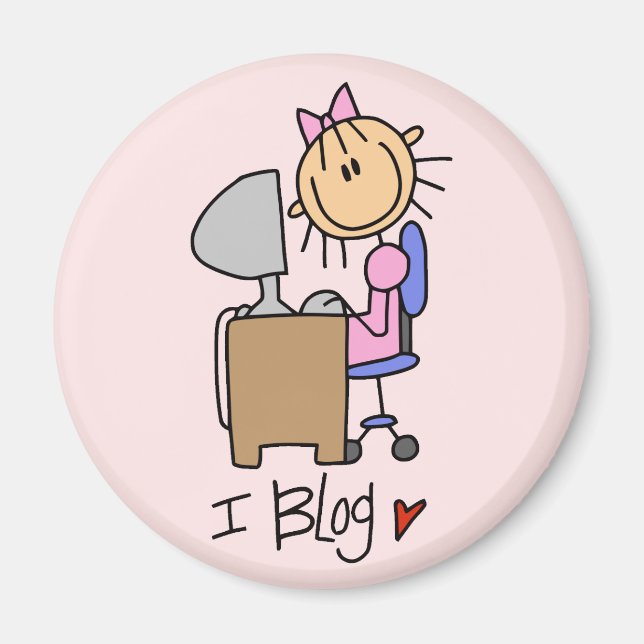 Strichmännchen Internet Blogger Magnet (Vorne)