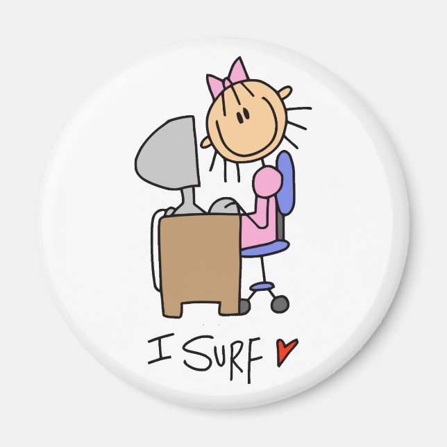 Strichmännchen Internet Surfer Magnet (Vorne)