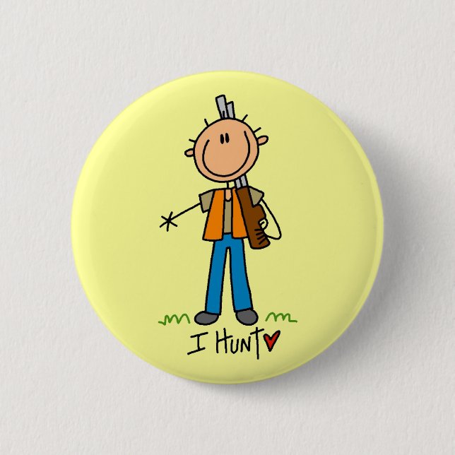 Strichmännchen Jäger Button (Vorderseite)