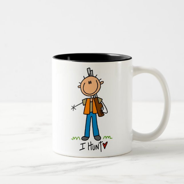 Strichmännchen Jäger Zweifarbige Tasse (Rechts)