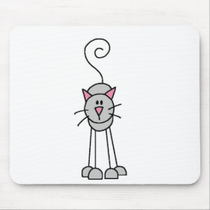 Strichmännchen-Katzen Mousepad