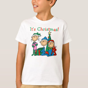 Strichmännchen-Kinder ist es WeihnachtsT - Shirt