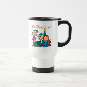 Strichmännchen Kinder Weihnachtsgeschenke und Gesc Reisebecher