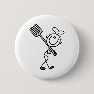 Strichmännchen-Koch mit Gabel Button