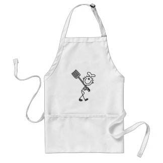 Strichmännchen-Koch mit Gabel-T-Shirts und Schürze