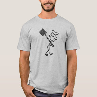 Strichmännchen-Koch mit Gabel-T-Shirts und T-Shirt