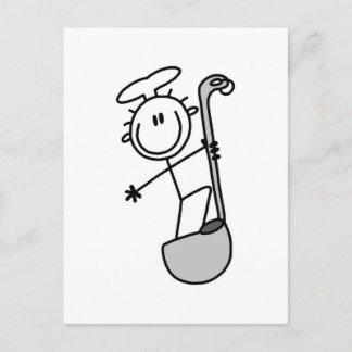 Strichmännchen Koch mit Ladle Postkarte