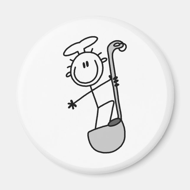 Strichmännchen-Koch mit Schöpflöffel Magnet (Vorne)