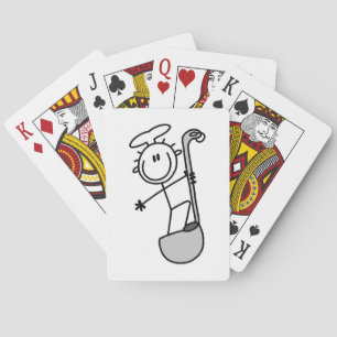 Strichmännchen-Koch Mit Schöpflöffel Spielkarten