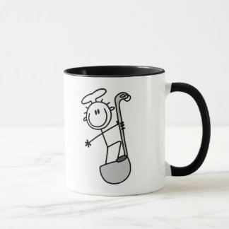 Strichmännchen-Koch mit Schöpflöffel Tasse