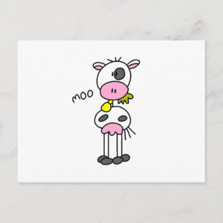 Strichmännchen Kuh T - Shirt und GIfts Postkarte