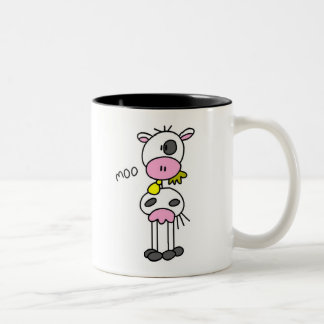 Strichmännchen-Kuh-T - Shirts und Geschenke Zweifarbige Tasse