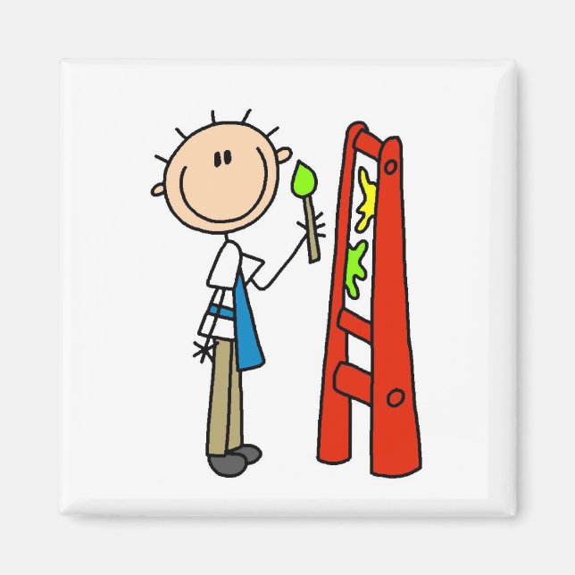 Strichmännchen-Künstler Magnet (Vorne)