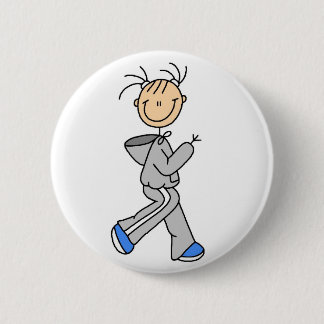 Strichmännchen-laufender Knopf Button