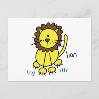 Strichmännchen Lion T - Shirt und Geschenke Postkarte