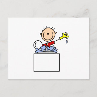 Strichmännchen macht Geschirr Postkarte