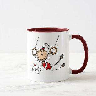 Strichmännchen Mädchen an den Ringen Tasse