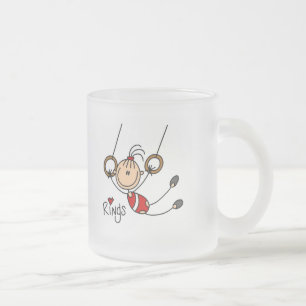 Strichmännchen Mädchen auf Ringe T-Shirts und Gesc Mattglastasse