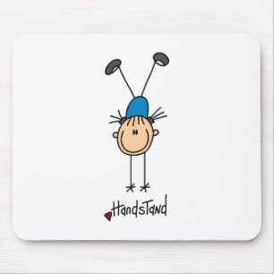 Strichmännchen-Mädchen, das Handstands Mousepad