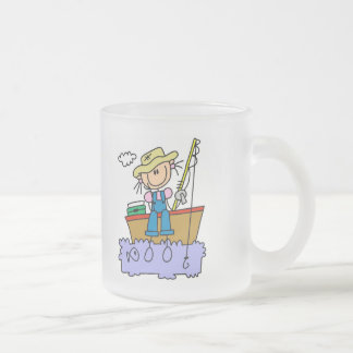 Strichmännchen-Mädchen-Fischen-T - Shirts und Mattglastasse