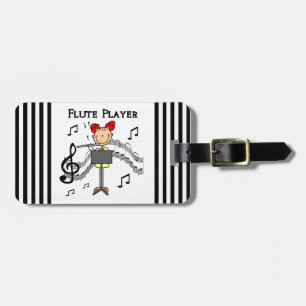 Strichmännchen-Mädchen-Flöten-Spieler-T-Shirts und Gepäckanhänger