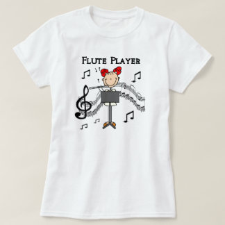 Strichmännchen-Mädchen-Flöten-Spieler-T-Shirts und T-Shirt