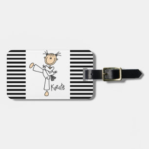 Strichmännchen-Mädchen-Karate-T - Shirts und Gepäckanhänger