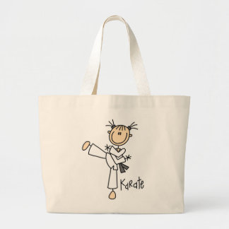 Strichmännchen-Mädchen-Karate-T - Shirts und Jumbo Stoffbeutel