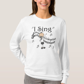 Strichmännchen-Mädchen singe ich T - Shirts und