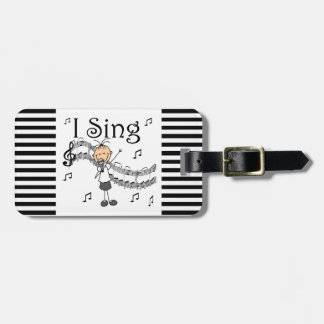 Strichmännchen-Mädchen singe ich T - Shirts und Gepäckanhänger