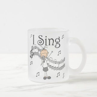 Strichmännchen-Mädchen singe ich T - Shirts und Mattglastasse