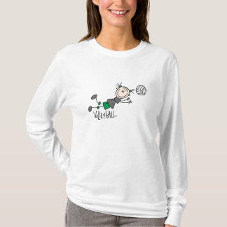 Strichmännchen-Mädchen-Volleyball-T - Shirts und