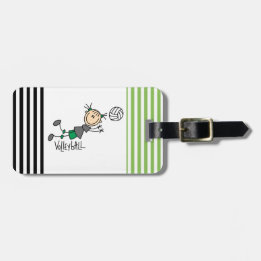 Strichmännchen-Mädchen-Volleyball-T - Shirts und Gepäckanhänger