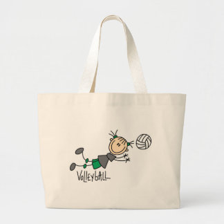 Strichmännchen-Mädchen-Volleyball-T - Shirts und Jumbo Stoffbeutel