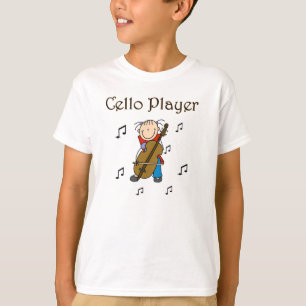 Strichmännchen-Mädchencello-Spieler-T - Shirts u