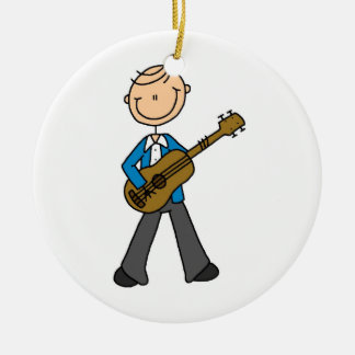 Strichmännchen Male Guitar Player T - Shirt und Ge Keramikornament