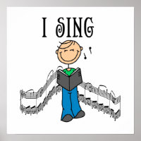 Strichmännchen Male I Sing T - Shirt und Geschenke